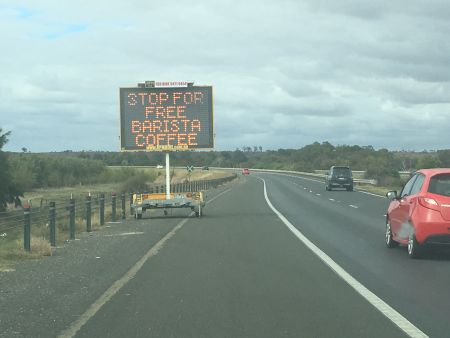 Stop for a free barista coffee