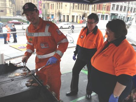 SES cooking a BBQ 