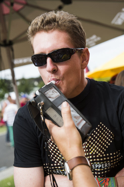 breath testing at the Vanessa bus
