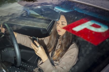 P Plater driver texting
