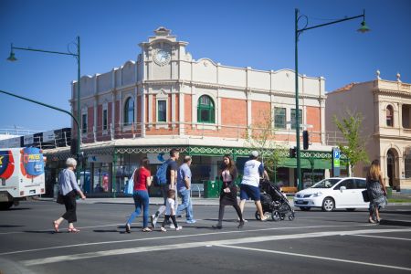 Pedestrians crossing the road 