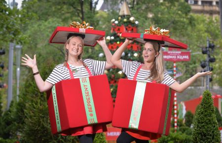 People dressed as presents 