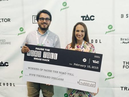 Picture of people with giant cheque