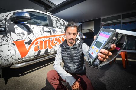 Vanessa staff holding breath tester